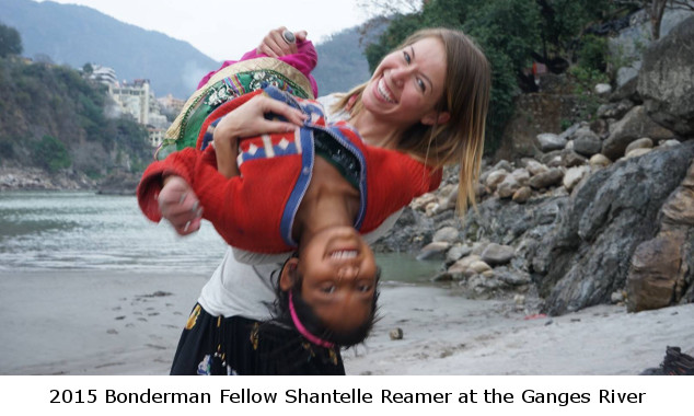 2015 Bonderman Fellow Shantelle Reamer at the Ganges River