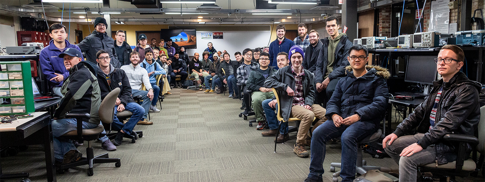 Group portrait of the team of UW Tacoma students participating in the Mars Society's 2020 University Rover Challenge