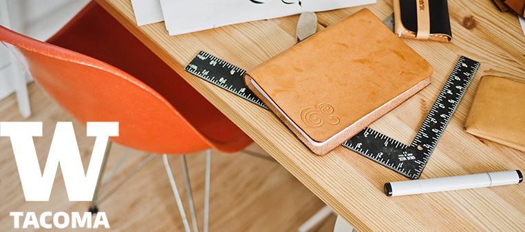 Desk with materials