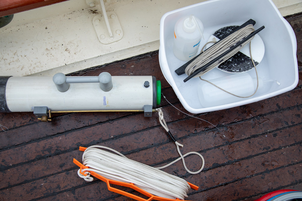 Oceanographic instruments on the deck of SS Adventuress