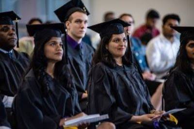 students at graduation