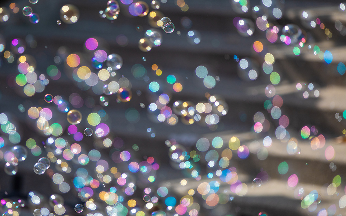 Bubbles in sunlight on UW Tacoma campus