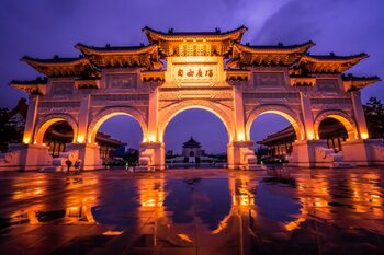 Taipei temple at night