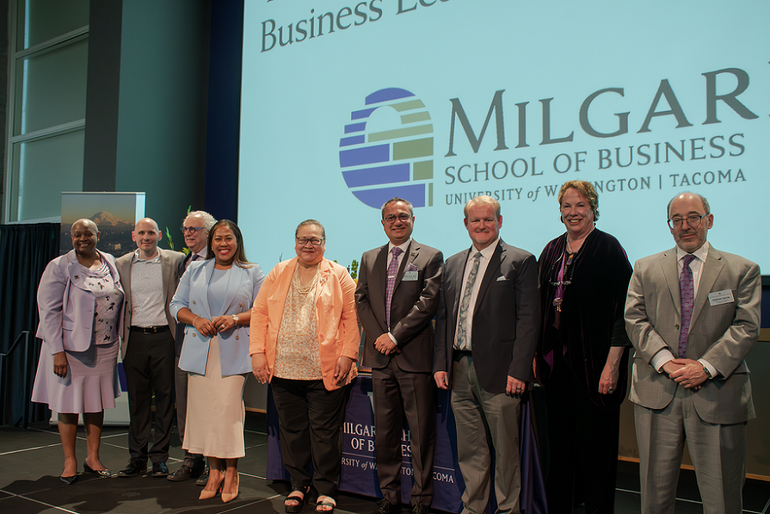 BLA 2023 Awardees stand for a group photo on stage