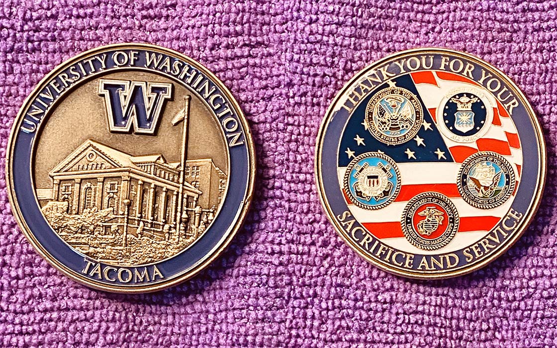 UW Tacoma challenge coin