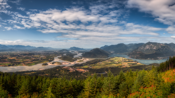 Image of aerial view of Fraser Valley in British Columbia, Canada