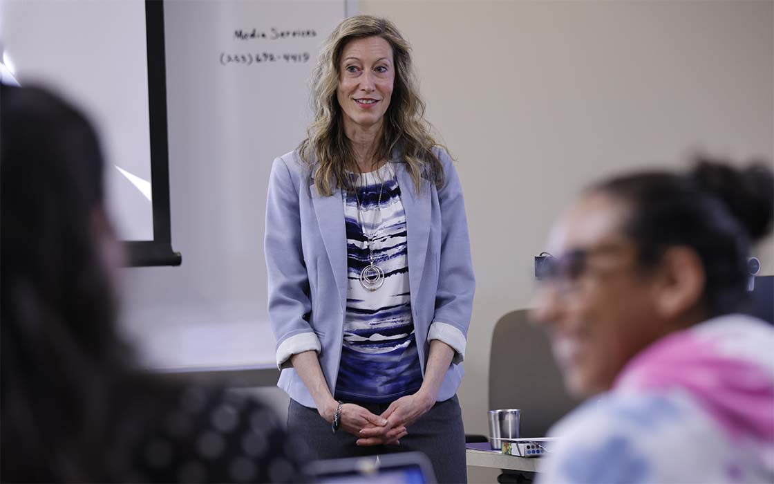 Dr. Laura Feuerborn in the classroom at UW Tacoma