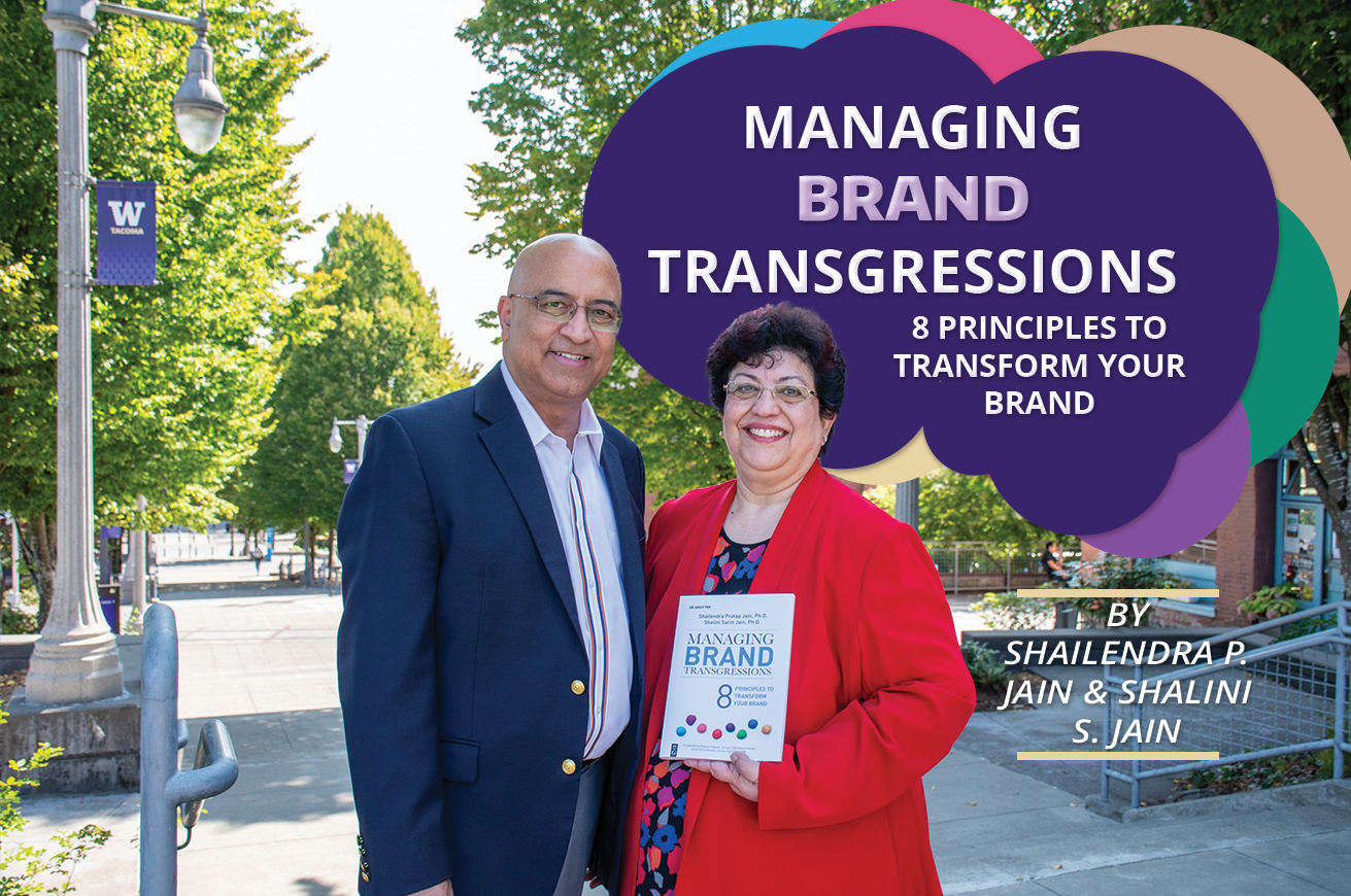 Professor Shailendra & Professor Shalini Jain pose with their new book, Managing Brand Transgressions