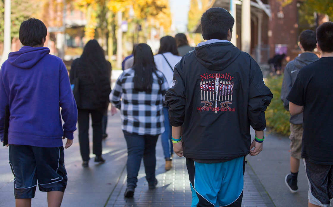 Students on campus for the Native & Indigenous Education Syposium