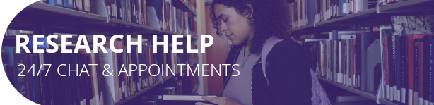 Research Help 24/7 Chat & Appointments: A student reads a book in the library stacks