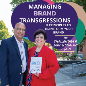 Professors Shailendra & Shalini Jain pose with their new book Managing Brand Transgressions