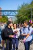 Students walking along the PTL