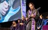 Nicholas Mondeck, '24, B.S. Electrical Engineering, plays the National Anthem to open the 2024 UW Tacoma Commencement.